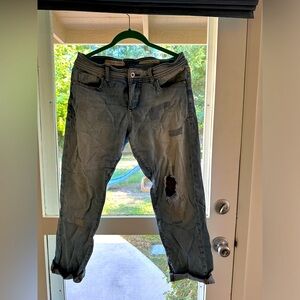 Anthropologie crop boyfriend distressed jeans size 28